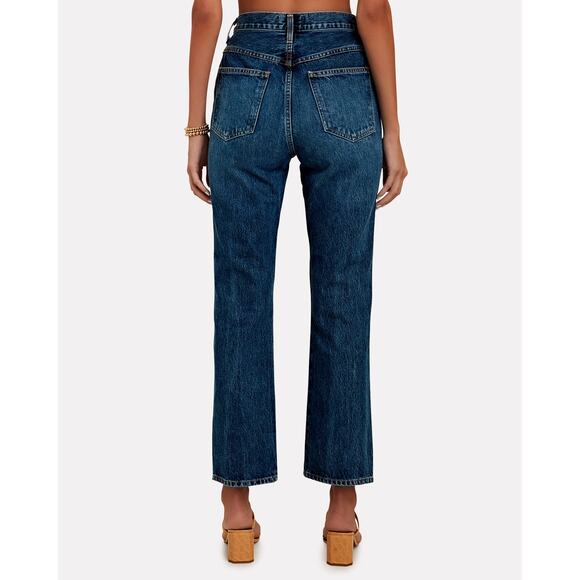 AGolde Blue Pinch Waist High Rise Kick Flare Jeans Size 29 - Picture 4 of 14